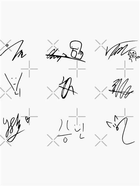 "STRAY KIDS Signature Autograph Set" Sticker for Sale by katherinesbored | Redbubble