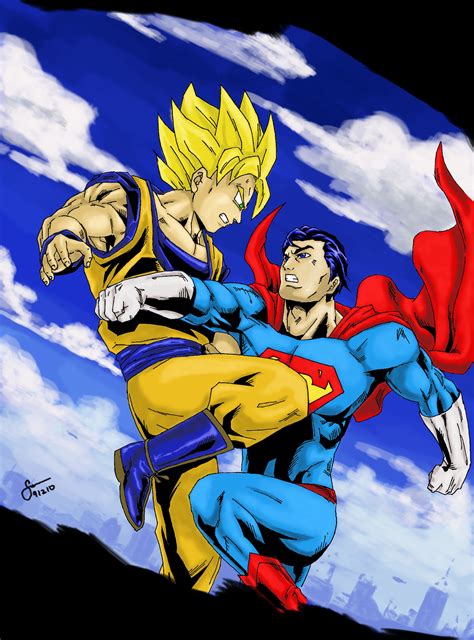 Goku versus Superman Colored by stryfers on DeviantArt