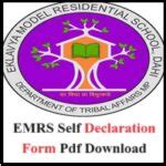 EMRS Self Declaration Form Pdf Download @www.emrs.tribal.gov.in 2024 - Sarkari Yojana