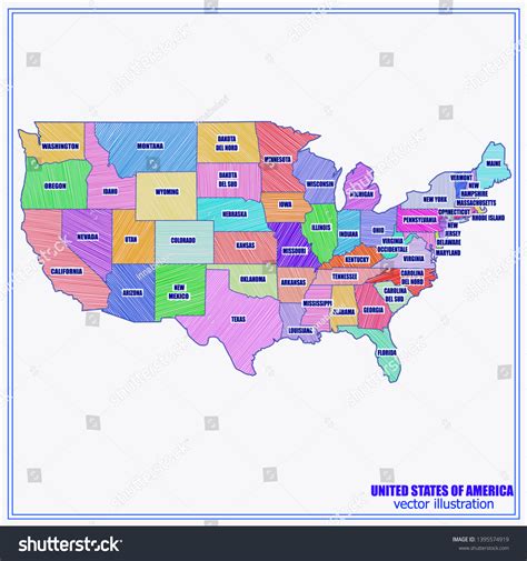 Map Usa Regions Infographic Colorful Illustration Stock Vector (Royalty ...