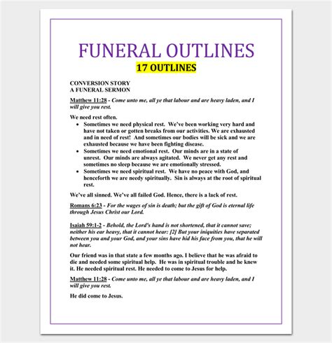 Sermon Outline Template - 12+ For Word and PDF Format