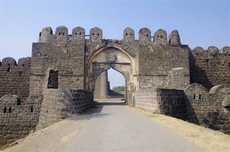 Entrance of the Gulbarga Fort, Gulbarga, Karnataka Stock Image - Image ...