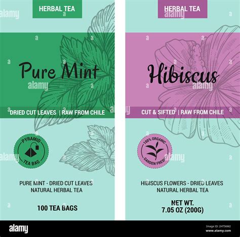 Pure mint and hibiscus tea dried cut leaves vector Stock Vector Image & Art - Alamy