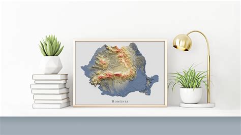 Romania Relief Map Printable Decor - Etsy