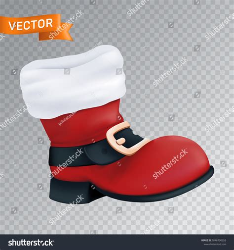 Red Boot Santa Claus White Fur Stock Vector (Royalty Free) 1846790953 ...