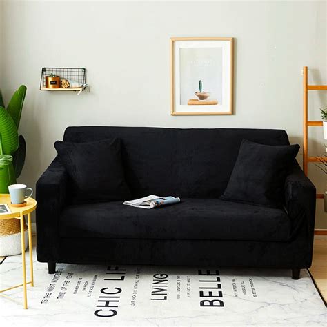 Black velvet couch cover | Sofa Covers