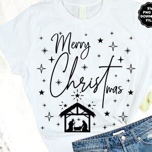 Merry Christmas SVG, Christmas Manger Nativity Baby Jesus Mary Joseph ...