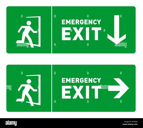 Fire Exit Arrow Down Sign Health And Safety Emergency