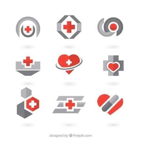 Red And Grey Clinic Logo Templates | Logo design health, Clinic logo, Medical logo