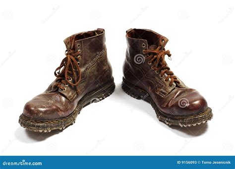 Pair of old leather shoes stock image. Image of retro - 9156093