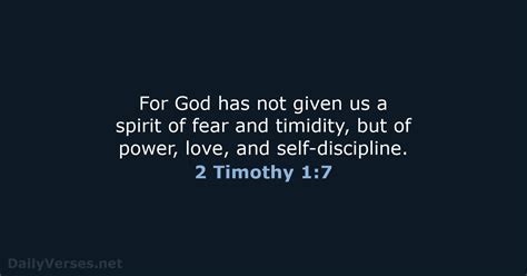 2 Timothy 1:7 - Bible verse (NLT) - DailyVerses.net