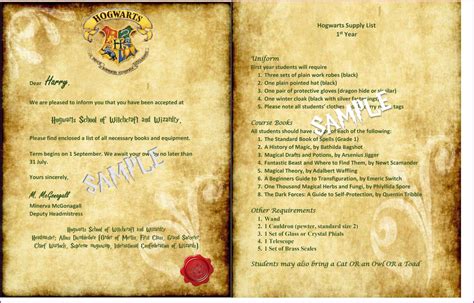 Harry Potter Invitation Letter Template Examples Lett - vrogue.co
