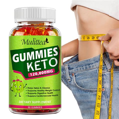 Mulittea Keto Gummies Weight Loss Supplement 120,000 mg, Fat Burn, Detox & Cleanse - 60 Gummies ...