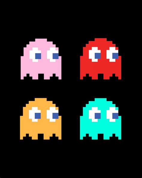 Pacman Ghosts Art Print by KingdomCourageous - X-Small | Pacman ghost, Pixel art, Rock painting ...