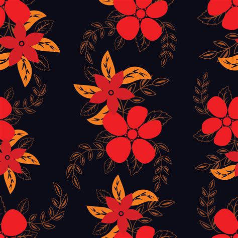 Red Floral Pattern 12785696 Vector Art at Vecteezy