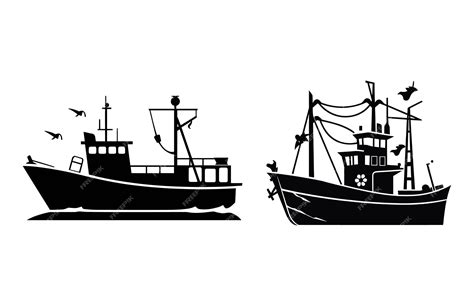 Premium Vector | Fishing Boats vector silhouette bundle Fishing Boats ...