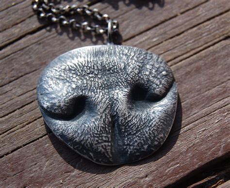 MEDIUM Dog Nose Print Customized in Pure Silver with a