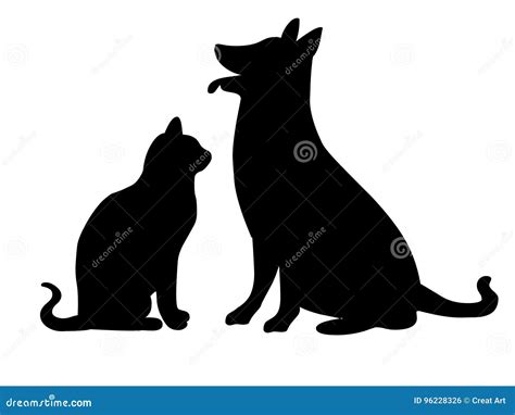 Schatz Versatz Sich ausruhen cat and dog silhouette clip art Kanone Lee Besiegt