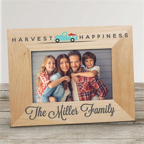 Wood Personalized Picture Frame | Harvest Happiness | Wood personalized ...