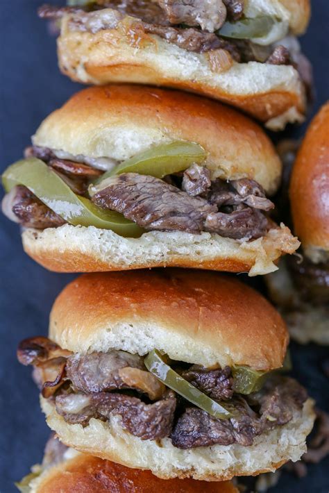 Easy Philly Cheesesteak Sliders - Momsdish