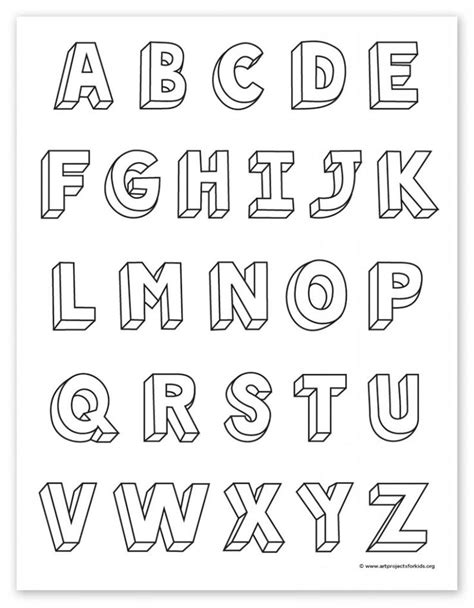 How to Draw 3D Letters · Art Projects for Kids | Lettering alphabet, Lettering alphabet fonts ...