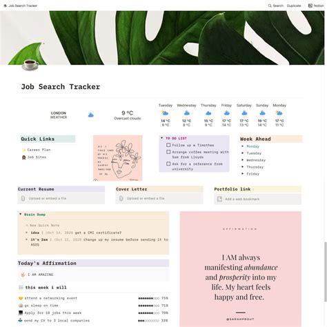 Notion Template for Job Hunters | Notions, Templates, Job