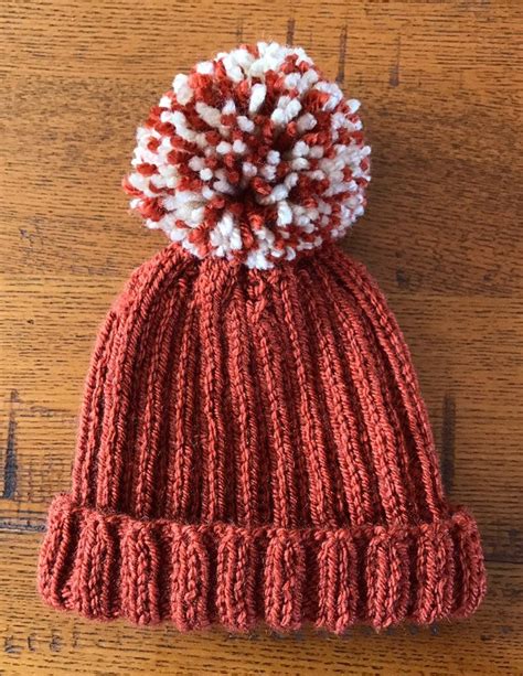 Handmade Knit Pom Pom Baby Beanie Hat | Etsy