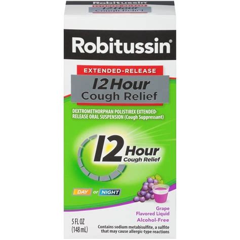 Robitussin Syrup Extended Release 12 Hour Cough Grape, Extended Release ...