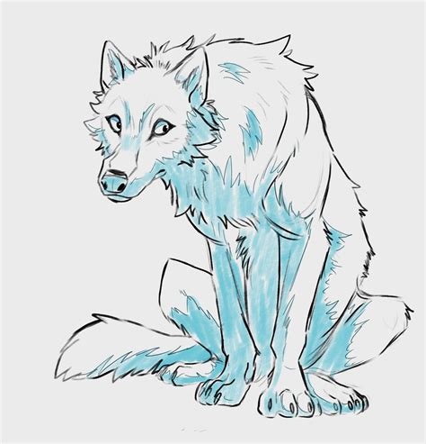 Wolf Sitting Drawing