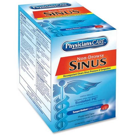 PhysiciansCare Sinus Medicine Packets - For Sinus Pain - 50 / Box - Mac ...