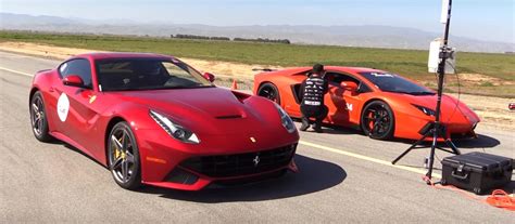 Lamborghini Aventador vs. Ferrari F12 1/2-Mile Drag Race Is Downright ...