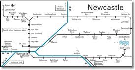 Newcastle Tram Map