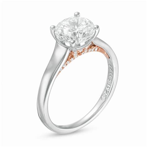 Zales Private Collection 2 CTW. Certified Diamond Engagement Ring in 14K Two-Tone Gold (F/I1 ...