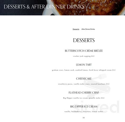 1889 Steakhouse menu in Missoula, Montana, USA