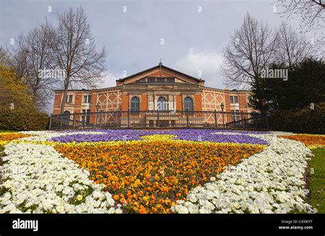 Bayreuth Festspielhaus or Bayreuth Festival Theatre, Wagner Festival in Bayreuth, Upper ...