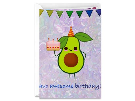 Have an Awesome Birthday Avocado Party Themed Happy Birthday Handmade Greeting Card - Etsy