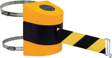 TENSABARRIER Retractable Belt Barrier, Yellow/Black Chevron - 3ZCT5|897-24-C-35-NO-D4X-A - Grainger