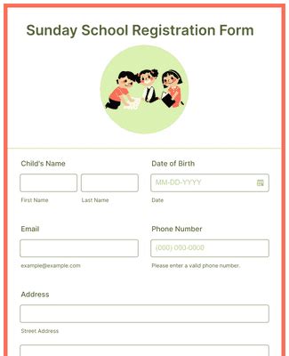 Sunday School Registration Form Template | Jotform