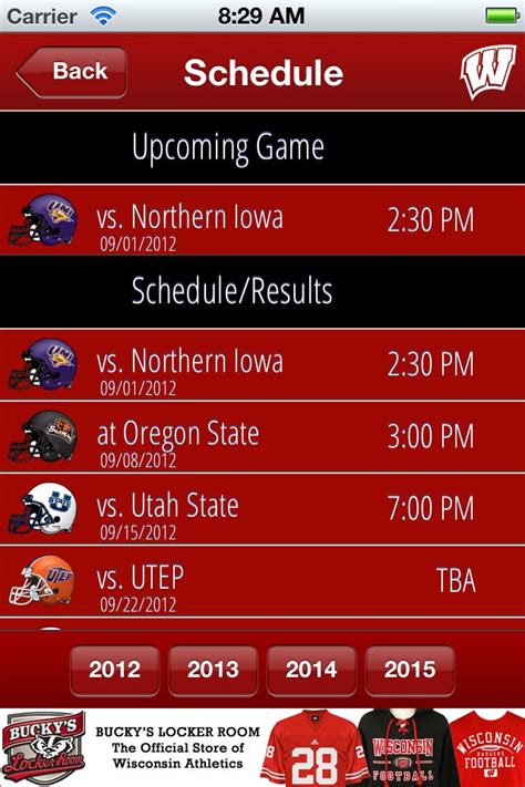 Badger Football Schedule - BrianaLarkin