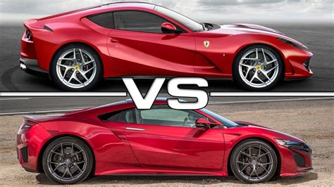 2018 Ferrari 812 Superfast vs 2017 Acura NSX - YouTube