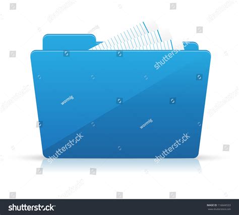 Blue Folder Icon Stock Vector (Royalty Free) 116666533 | Shutterstock