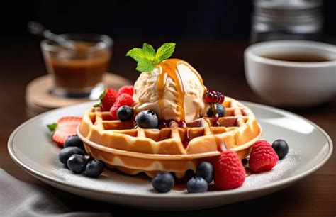 Waffle con helado y frutos rojos | Delination