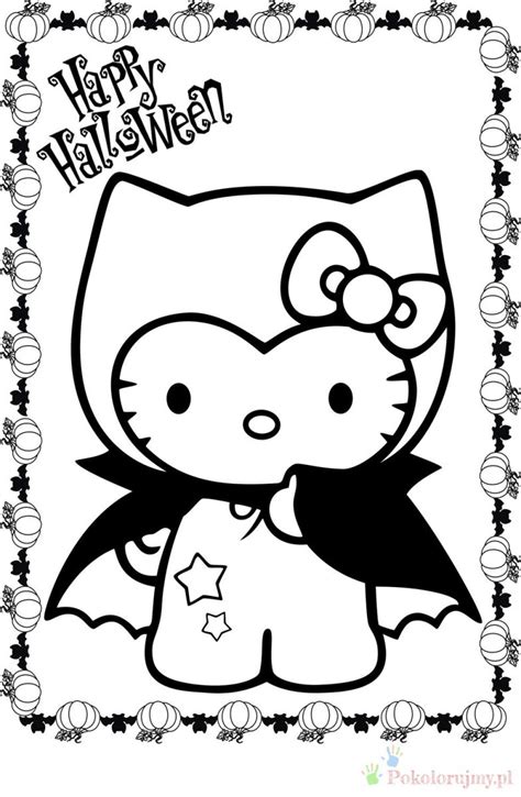 Hello Kitty Halloween – Kolorowanki dla dzieci - Kolorowanki do wydrukowania