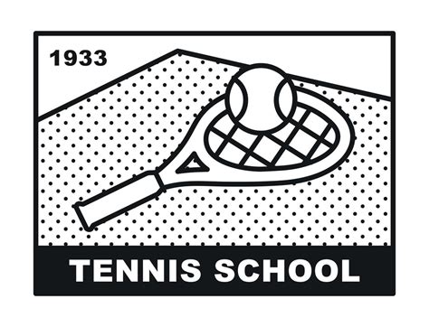 Tennis club logo. A racket and a ball are placed on the tennis court. 13566939 Vector Art at ...