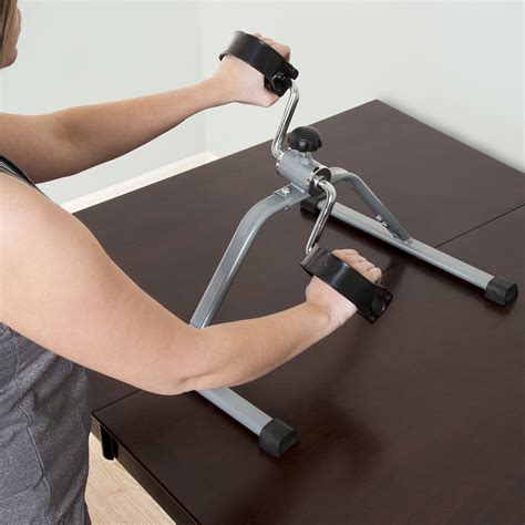 Wakeman Portable Fitness Pedal Stationary Under Desk Indoor Exercise Machine Bike for Arms, Legs ...