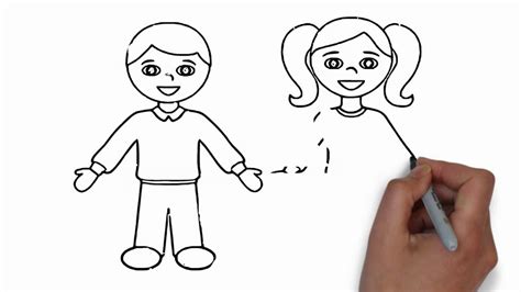 How to draw student boy and girl easy step by step Mr drawing - YouTube