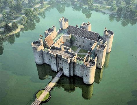 Image result for bodiam castle top view | Bodiam castle, Castle ...