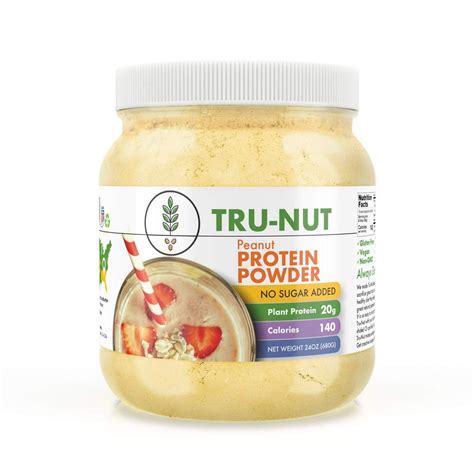 Tru-Nut Peanut Protein Powder (19 Servings, 24 oz Jar) - 20g Plant Protein - Keto, Gluten Free ...