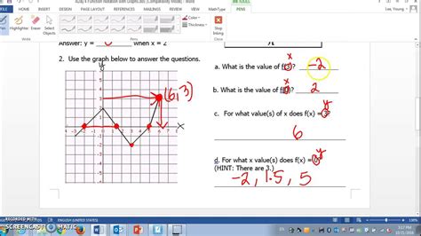 Function notation with graph lesson - YouTube