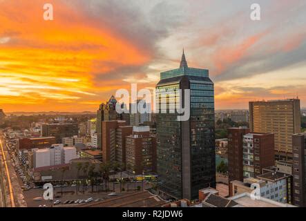 A sunset is seen over the Harare city skyline in Zimbabwe Stock Photo - Alamy